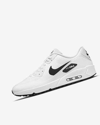 White / Black Men's Nike Air Max 90 G Golf Shoes | CA5124