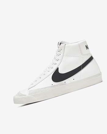 White / Black Men's Nike Blazer Mid '77 Vintage Sneakers | CA5057