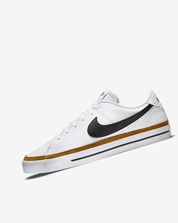 White / Black Men's Nike Court Legacy Sneakers | CA1165