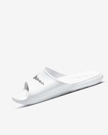 White / Black Men's Nike Victori One Slides | CA5024