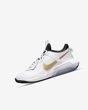 White / Black / Metal Gold Boy Nike Air Zoom Crossover Basketball Shoes | CA2271