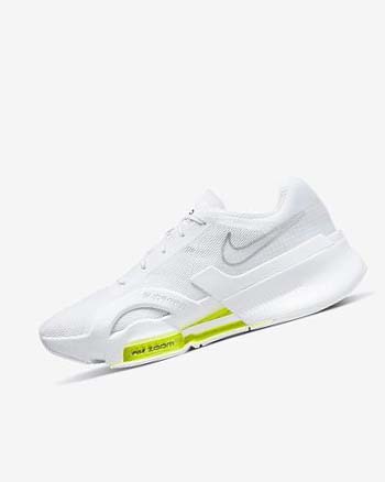 White / Black / Metal Silver Men's Nike Air Zoom SuperRep 3 Training Shoes | CA4854