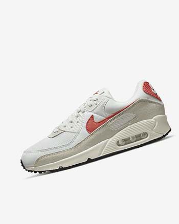 White / Black / Orange Women's Nike Air Max 90 Casual Shoes | CA5601