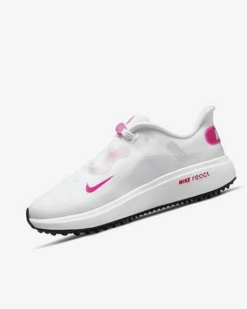 White / Black / Pink Women's Nike React Ace Tour Golf Shoes | CA3170