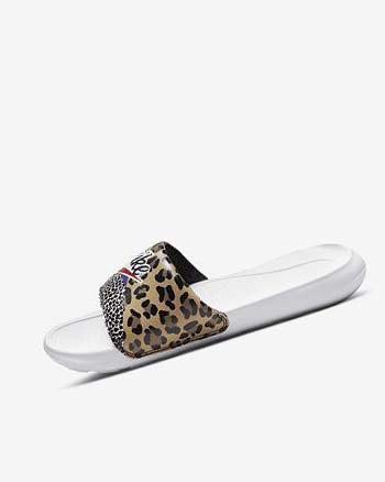 White / Black / Purple / Red Women's Nike Victori One Slides | CA4808