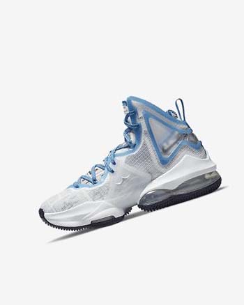 White / Blue / Blue Girls' Nike LeBron 19 Basketball Shoes | CA1127