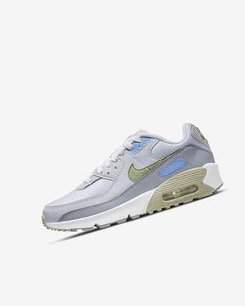 White / Blue / Grey Boy Nike Air Max 90 Casual Shoes | CA5455