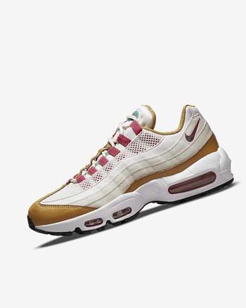 White / Brown / Green Women's Nike Air Max 95 Casual Shoes | CA3080
