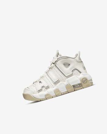 White / Brown / Light Boy Nike Air More Uptempo Basketball Shoes | CA4880