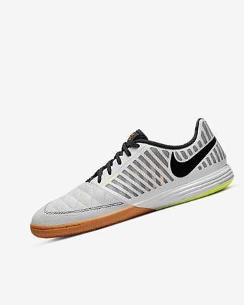 White / Deep Yellow / Black Men's Nike Lunar Gato II IC Soccer Shoes | CA1155