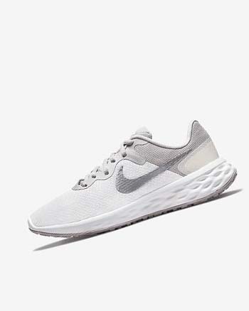 White / Grey Women's Nike Revolution 6 Next Nature Premium Running Shoes | CA4913