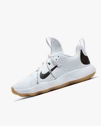 White / Light Brown / Black Men's Nike React HyperSet Volleyball Shoes | CA2244
