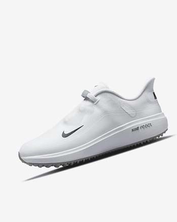 White / Light Grey / Black Women's Nike React Ace Tour Golf Shoes | CA2682