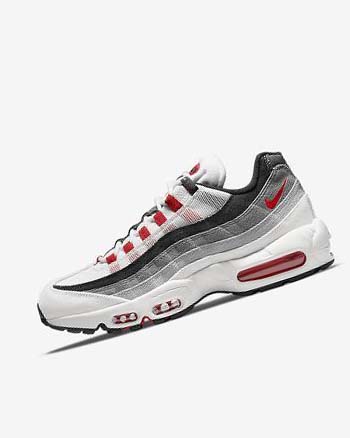 White / Light Grey / Red Men's Nike Air Max 95 Casual Shoes | CA5171