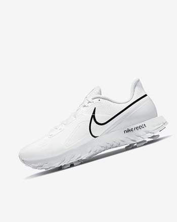White / Metal Platinum / Black Women's Nike React Infinity Pro Golf Shoes | CA3209