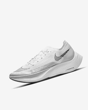White / Metal Silver / Black Women's Nike ZoomX Vaporfly Next% 2 Running Shoes | CA5153
