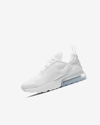 White / Metal Silver / White Boy Nike Air Max 270 Casual Shoes | CA3270