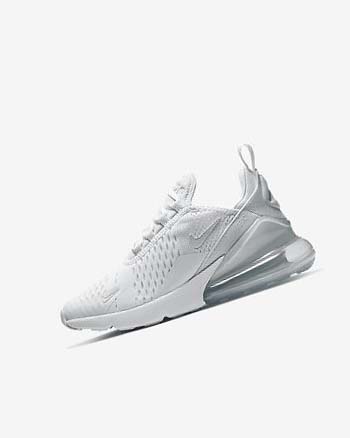 White / Metal Silver / White Boy Nike Air Max 270 Casual Shoes | CA5512