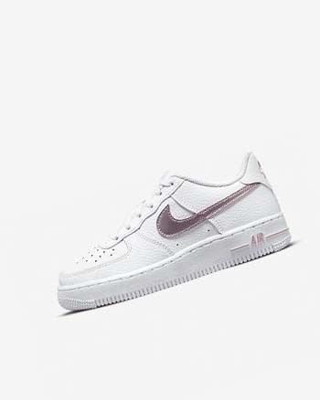 White / Pink Girls' Nike Air Force 1 Sneakers | CA2307