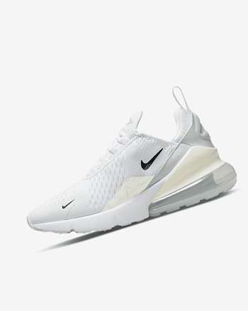 White / Platinum / Metal Silver Women's Nike Air Max 270 Casual Shoes | CA4961