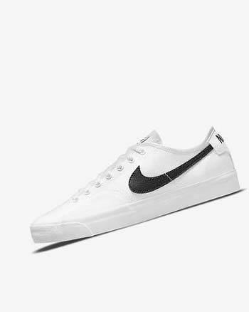 White / White / Black / Black Women's Nike SB BLZR Court Skate Shoes | CA4852