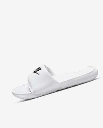 White / White / Black Women's Nike Victori One Slides | CA5531