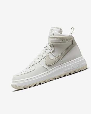 White / White / Light Beige Men's Nike Air Force 1 Boots | CA2958