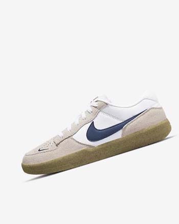 White / White / Light Brown / Navy Men's Nike SB Force 58 Skate Shoes | CA2398
