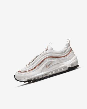 White / White / Metal Red Brown Boy Nike Air Max 97 Casual Shoes | CA2927