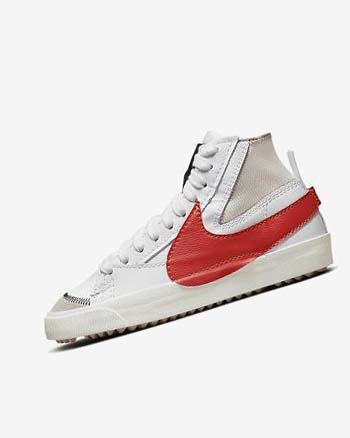 White / White / Red Men's Nike Blazer Mid '77 Jumbo Sneakers | CA4654