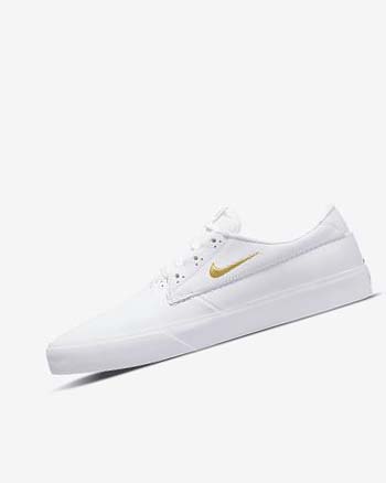 White / White / White / Metal Gold Men's Nike SB Shane PRM Skate Shoes | CA2619