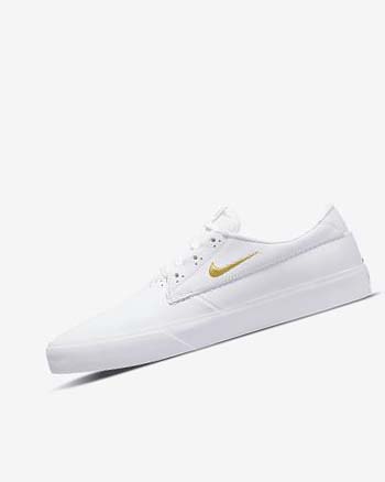 White / White / White / Metal Gold Women's Nike SB Shane PRM Skate Shoes | CA4915