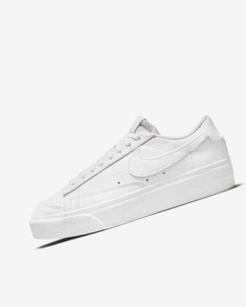 White Women's Nike Blazer Low Platform Sneakers | CA2528