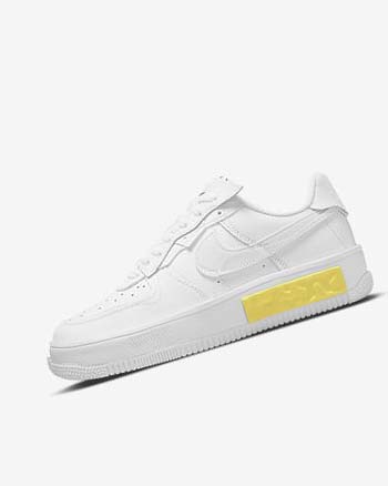 White / Yellow / White Women's Nike Air Force 1 Fontanka Sneakers | CA2552